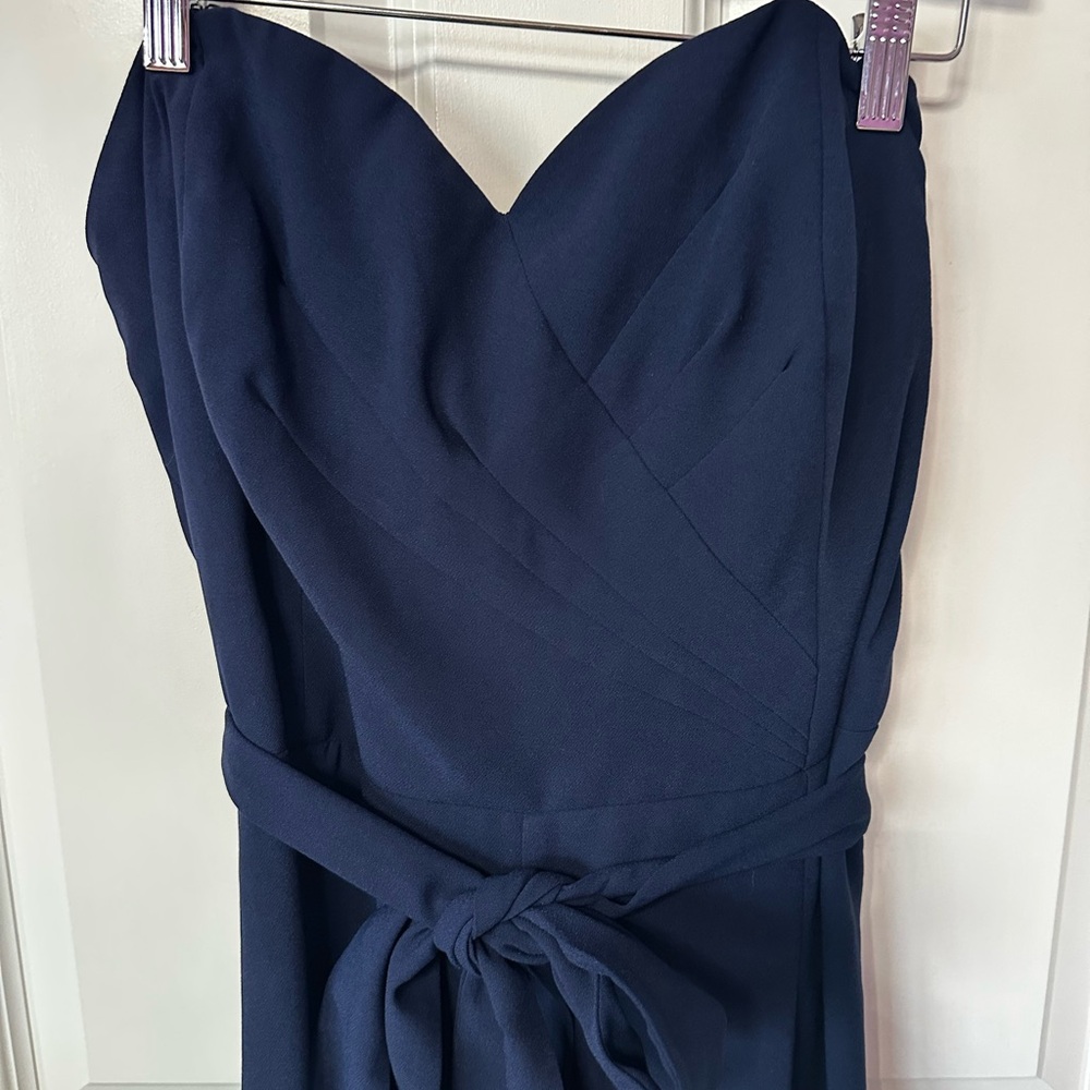 Lily Pulitzer strapless pant suit with belt women’s size 16 navy blue